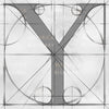 Canvas artwork monogram wall art letter Y silver & gray
