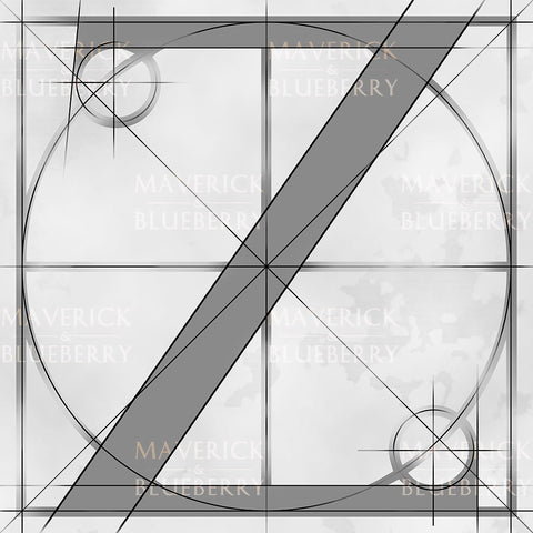 Canvas artwork monogram wall art letter Z silver & gray