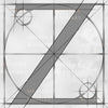 Canvas artwork monogram wall art letter Z silver & gray