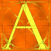 Canvas artwork monogram wall art letter A orange & yellow