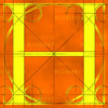 Canvas artwork monogram wall art letter H orange & yellow