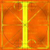 Canvas artwork monogram wall art letter I orange & yellow