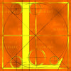 Canvas artwork monogram wall art letter L orange & yellow