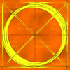 Canvas artwork monogram wall art letter O orange & yellow