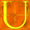 Canvas artwork monogram wall art letter U orange & yellow