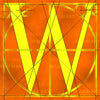 Canvas artwork monogram wall art letter W orange & yellow