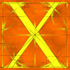 Canvas artwork monogram wall art letter X orange & yellow