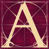 Canvas artwork monogram wall art letter A burgundy
