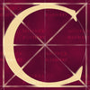 Canvas artwork monogram wall art letter C burgundy