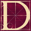 Canvas artwork monogram wall art letter D burgundy