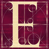 Canvas artwork monogram wall art letter E burgundy