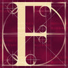 Canvas artwork monogram wall art letter F burgundy