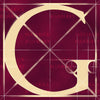 Canvas artwork monogram wall art letter G burgundy