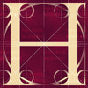 Canvas artwork monogram wall art letter H burgundy