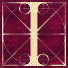 Canvas artwork monogram wall art letter I burgundy