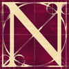 Canvas artwork monogram wall art letter N burgundy