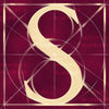 Canvas artwork monogram wall art letter S burgundy