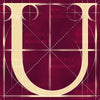 Canvas artwork monogram wall art letter U burgundy