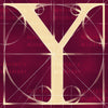 Canvas artwork monogram wall art letter Y burgundy