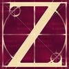 Canvas artwork monogram wall art letter Z burgundy