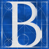 Canvas artwork monogram wall art letter B blue & white