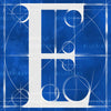 Canvas artwork monogram wall art letter E blue & white