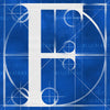 Canvas artwork monogram wall art letter F blue & white
