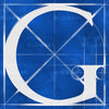 Canvas artwork monogram wall art letter G blue & white