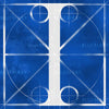 Canvas artwork monogram wall art letter I blue & white