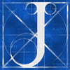 Canvas artwork monogram wall art letter J blue & white