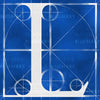 Canvas artwork monogram wall art letter L blue & white