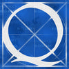 Canvas artwork monogram wall art letter Q blue & white