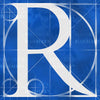 Canvas artwork monogram wall art letter R blue & white