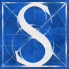 Canvas artwork monogram wall art letter S blue & white