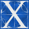Canvas artwork monogram wall art letter X blue & white