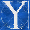 Canvas artwork monogram wall art letter Y blue & white