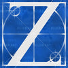 Canvas artwork monogram wall art letter Z blue & white