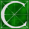 Canvas artwork monogram wall art letter C green & white