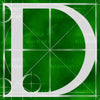 Canvas artwork monogram wall art letter D green & white