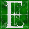 Canvas artwork monogram wall art letter E green & white