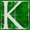 Canvas artwork monogram wall art letter K green & white