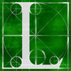Canvas artwork monogram wall art letter L green & white