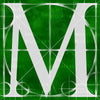 Canvas artwork monogram wall art letter M green & white
