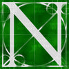 Canvas artwork monogram wall art letter N green & white
