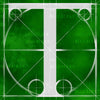 Canvas artwork monogram wall art letter T green & white