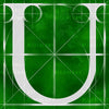 Canvas artwork monogram wall art letter U green & white
