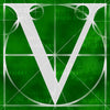 Canvas artwork monogram wall art letter V green & white