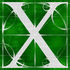 Canvas artwork monogram wall art letter X green & white