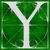 Canvas artwork monogram wall art letter Y green & white