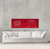 Martian jellyfish sample canvas art on a wall with sofa